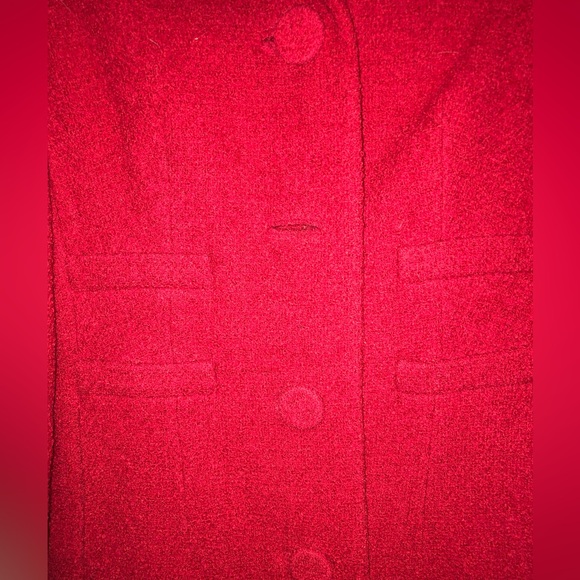 Vintage 60s red coat with black faux fur collar - Picture 3 of 6